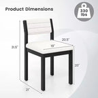 Costway Lot de 2 chaises de salle à manger en imitation peau de mouton, chaises de cuisine rembourrées avec structure en bois, Blanc
