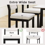 Costway Lot de 2 chaises de salle à manger en imitation peau de mouton, chaises de cuisine rembourrées avec structure en bois, Blanc