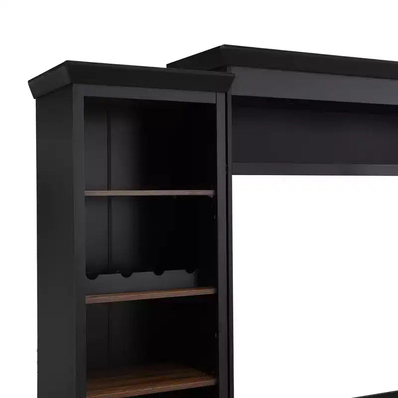 Meuble TV mural avec pont pour téléviseur de 70 pouces, grand meuble console multimédia du milieu du siècle avec bibliothèque et étagères réglables