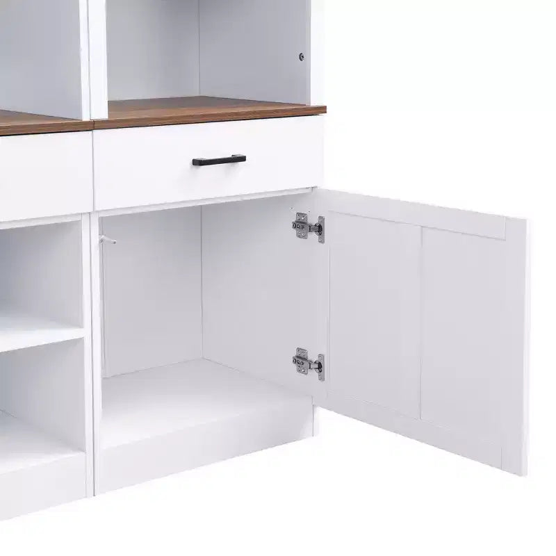 Meuble TV mural avec pont pour téléviseur de 70 pouces, grand meuble console multimédia du milieu du siècle avec bibliothèque et étagères réglables