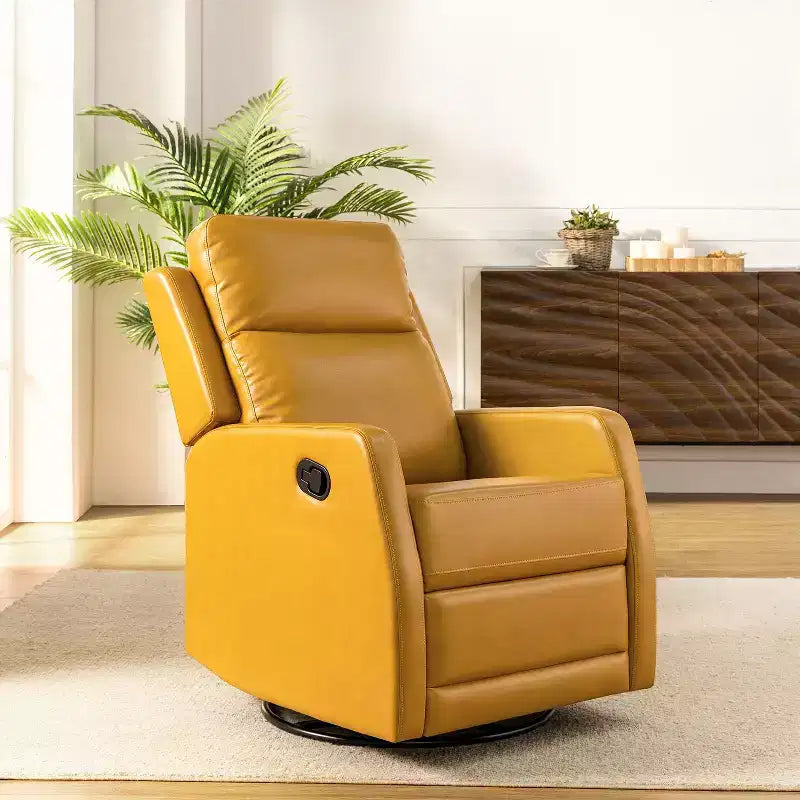 Fauteuil inclinable pivotant corail avec piètement en métal|ARTFUL LIVING DESIGNS