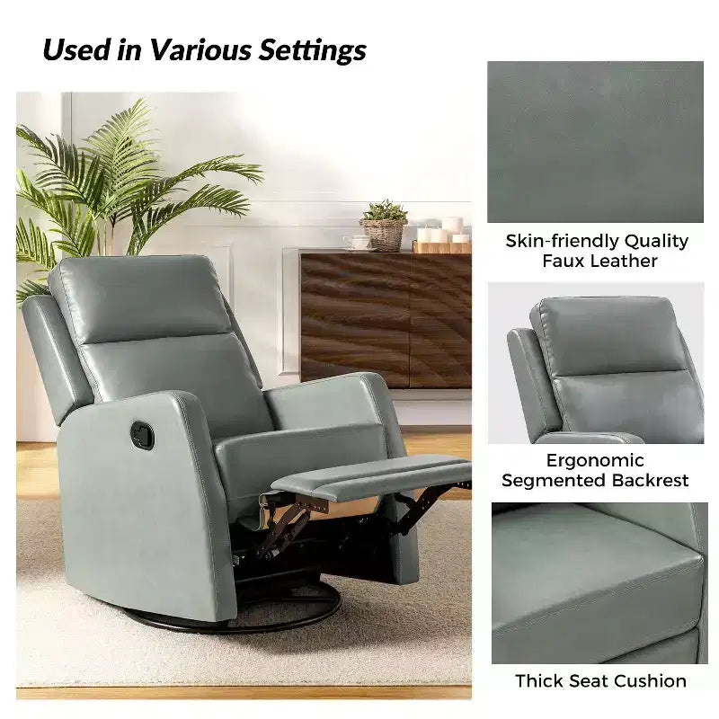 Fauteuil inclinable pivotant corail avec piètement en métal|ARTFUL LIVING DESIGNS