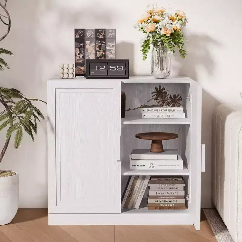 PexFix Bahut en Bois Moderne Meuble de Rangement avec 2 Portes et Étagère Réglable Consoles d'Appoint pour Salle à Manger/Salon Entrée