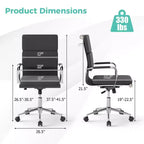Chaise de bureau ergonomique Costway avec dossier basculant et siège rembourré réglable en hauteur