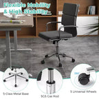 Chaise de bureau ergonomique Costway avec dossier basculant et siège rembourré réglable en hauteur