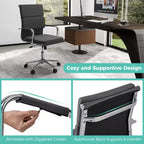 Chaise de bureau ergonomique Costway avec dossier basculant et siège rembourré réglable en hauteur