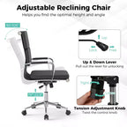 Chaise de bureau ergonomique Costway avec dossier basculant et siège rembourré réglable en hauteur
