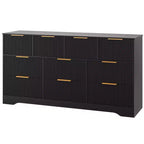 Commode cannelée pour chambre à coucher avec 10 tiroirs, commode moderne de 150 cm de large, meuble TV et placard en bois pour salon et couloir