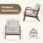 TUYOHW Fauteuils d'appoint en polyester, fauteuils de lecture rembourrés avec accoudoirs et coussin lombaire pour salon, chambre à coucher
