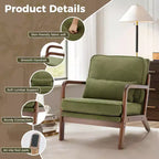 TUYOHW Fauteuils d'appoint en polyester, fauteuils de lecture rembourrés avec accoudoirs et coussin lombaire pour salon, chambre à coucher