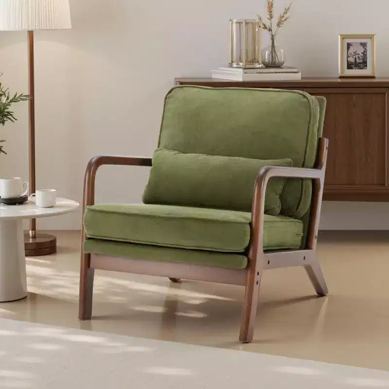 TUYOHW Fauteuils d'appoint en polyester, fauteuils de lecture rembourrés avec accoudoirs et coussin lombaire pour salon, chambre à coucher