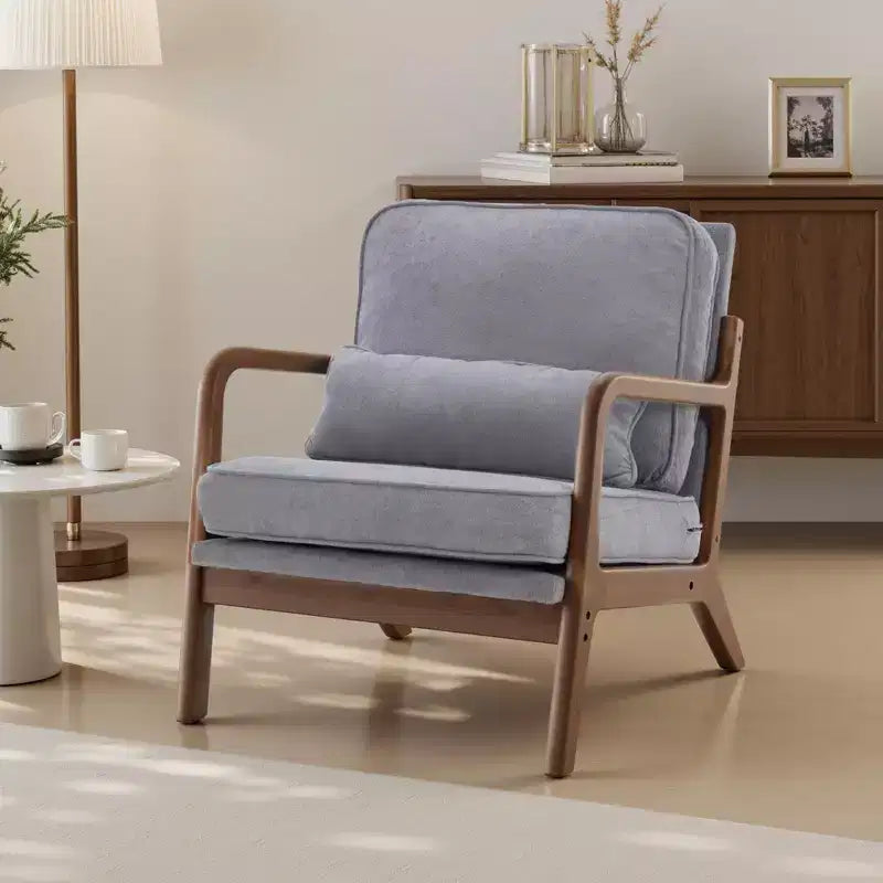 TUYOHW Fauteuils d'appoint en polyester, fauteuils de lecture rembourrés avec accoudoirs et coussin lombaire pour salon, chambre à coucher