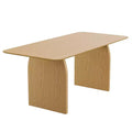 HomeRoots 66 Natural Solid Wood Double Pedestal Base Dining Table
