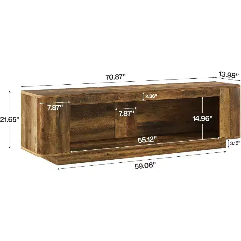 Meuble TV Lantine 70.9", console multimédia pour téléviseurs 65/70/75/80 pouces, meuble de télévision pour salon