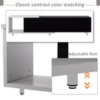 Meuble TV moderne pour téléviseurs de 80 pouces, meuble de rangement TV en bois avec 3 tiroirs, meuble TV/console multimédia avec pieds réglables et étagère ouverte