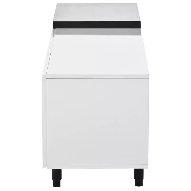 Meuble TV moderne pour téléviseurs de 80 pouces, meuble de rangement TV en bois avec 3 tiroirs, meuble TV/console multimédia avec pieds réglables et étagère ouverte