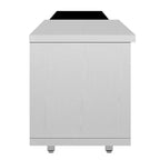 Meuble TV moderne pour téléviseurs de 80 pouces, meuble de rangement TV en bois avec 3 tiroirs, meuble TV/console multimédia avec pieds réglables et étagère ouverte