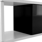 Meuble TV moderne pour téléviseurs de 80 pouces, meuble de rangement TV en bois avec 3 tiroirs, meuble TV/console multimédia avec pieds réglables et étagère ouverte