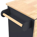Îlot de cuisine avec prise électrique, chariot de cuisine roulant avec abattant et roulettes, rangement ouvert et porte-bouteilles pour salle à manger