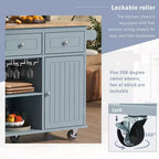 Îlot de cuisine avec prise électrique, chariot de cuisine roulant avec abattant et roulettes, rangement ouvert et porte-bouteilles pour salle à manger