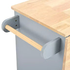 Îlot de cuisine avec prise électrique, chariot de cuisine roulant avec abattant et roulettes, rangement ouvert et porte-bouteilles pour salle à manger
