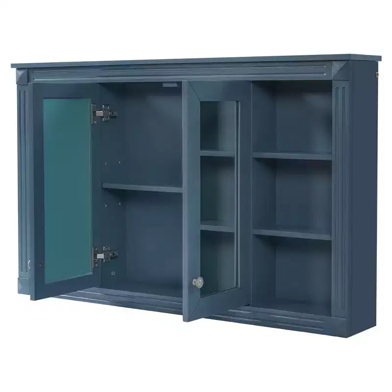 Whisen 47 Armoire de toilette à miroir, armoire à pharmacie murale avec étagère réglable