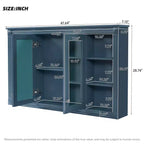 Whisen 47 Armoire de toilette à miroir, armoire à pharmacie murale avec étagère réglable