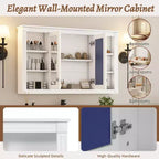 Whisen 47 Armoire de toilette à miroir, armoire à pharmacie murale avec étagère réglable