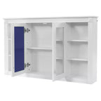 Whisen 47 Armoire de toilette à miroir, armoire à pharmacie murale avec étagère réglable