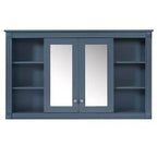 Whisen 47 Armoire de toilette à miroir, armoire à pharmacie murale avec étagère réglable