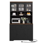 71 Armoire de cuisine avec station de recharge, Grand buffet de cuisine avec tiroirs de rangement pour salon, salle à manger
