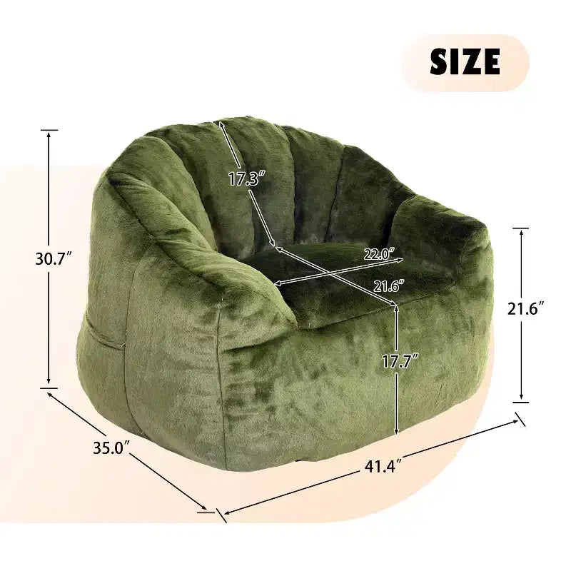 TUYOHW Fauteuil poire avec accoudoirs, chaise longue remplie de mousse à mémoire de forme haute densité, grand canapé paresseux pour adultes salon, housse amovible et lavable
