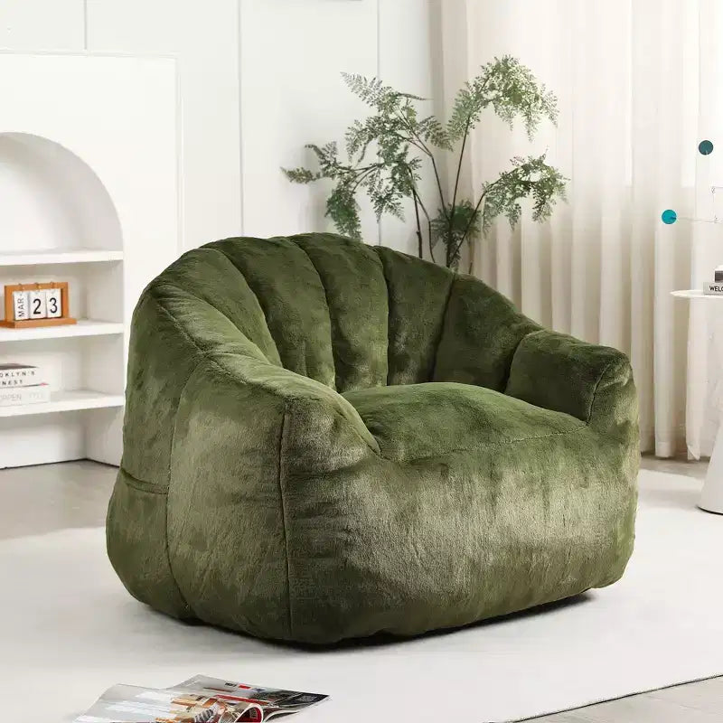 TUYOHW Fauteuil poire avec accoudoirs, chaise longue remplie de mousse à mémoire de forme haute densité, grand canapé paresseux pour adultes salon, housse amovible et lavable