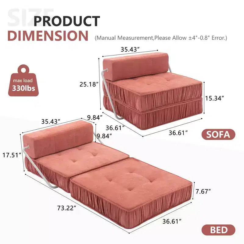 Canapé pliant, canapé-lit et matelas de sol convertibles, lit compact avec dossier amovible