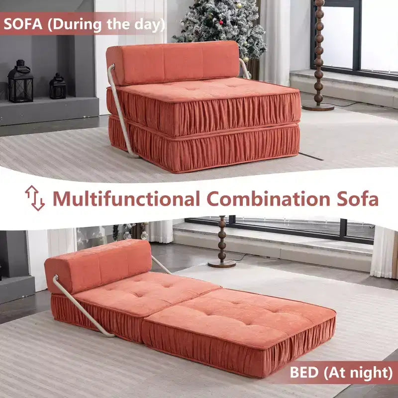 Canapé pliant, canapé-lit et matelas de sol convertibles, lit compact avec dossier amovible