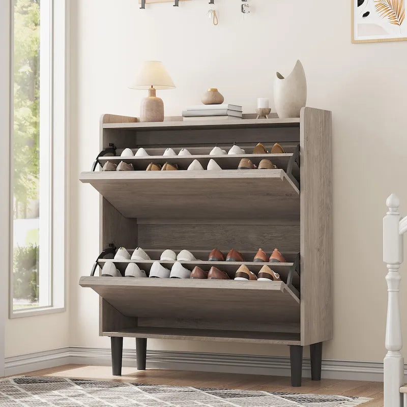 Bureau de travail laqué avec 2 tiroirs de rangement et stabilisateur en X