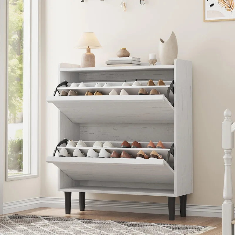 Bureau de travail laqué avec 2 tiroirs de rangement et stabilisateur en X