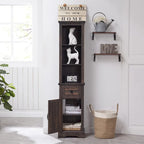Meuble de rangement étroit de salle de bain de style ferme, Meuble de rangement de 68 po de hauteur