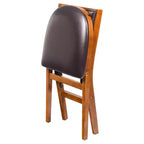 Stakmore Lot de 2 chaises pliantes rétro avec dossier rembourré, assise en polyester couleur bois fruitier, entièrement assemblées