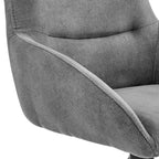 Tabouret de bar Odessa 76 cm avec revêtement en tissu noir/gris anthracite - Armen Living : Structure en métal mat, dossier carré