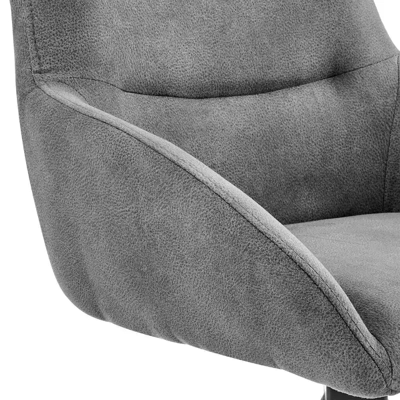 Tabouret de bar Odessa 76 cm avec revêtement en tissu noir/gris anthracite - Armen Living : Structure en métal mat, dossier carré