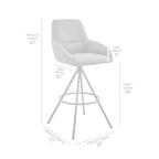 Tabouret de bar Odessa 76 cm avec revêtement en tissu noir/gris anthracite - Armen Living : Structure en métal mat, dossier carré
