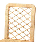 bali & pari Tabouret de bar hauteur comptoir en rotin et bois Moscou Noyer/Naturel : Style bohème, cadre en manguier, aucun assemblage requis
