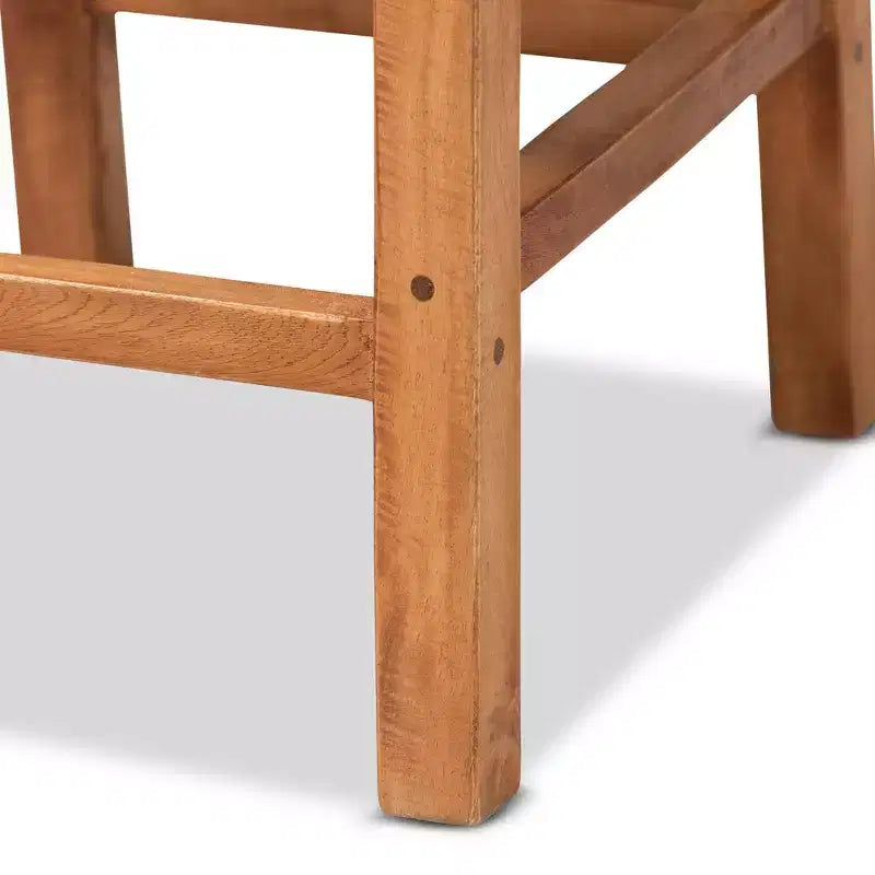 bali & pari Tabouret de bar hauteur comptoir en rotin et bois Moscou Noyer/Naturel : Style bohème, cadre en manguier, aucun assemblage requis