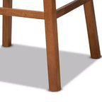 Lot de 2 tabourets de bar pivotants en bois tan Gradisca marron - Baxton Studio : rembourrés, garniture cloutée, forme rectangulaire