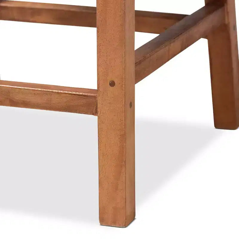 Tabouret de bar hauteur comptoir Caspia en bois et rotin Naturel/Noyer - bali & pari