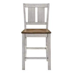 HOMES: Inside + Out Lot de 2 chaises hautes Naxti rustiques Chêne clair/Blanc antique : Style ferme, Structure en bois d'hévéa