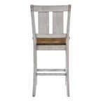 HOMES: Inside + Out Lot de 2 chaises hautes Naxti rustiques Chêne clair/Blanc antique : Style ferme, Structure en bois d'hévéa