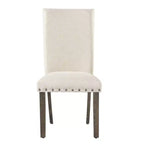 Ensemble de chaises d'appoint rembourrées Dex Crème/Noyer Fumé – Picket House Furnishings : Clous décoratifs, charme rustique, sièges en mousse