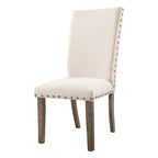Ensemble de chaises d'appoint rembourrées Dex Crème/Noyer Fumé – Picket House Furnishings : Clous décoratifs, charme rustique, sièges en mousse